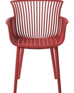 Tuolit<Beliani Tuoli Muovi Punainen 4 Kpl Pesaro