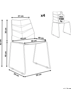 Tuolit<Beliani Tuoli Muovi Tummanharmaa 4 Kpl Hartley