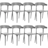 Store Beliani Tuoli Muovi Tummanharmaa 8 Kpl Gubbio