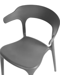 Store Beliani Tuoli Muovi Tummanharmaa 8 Kpl Gubbio