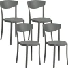 Tuolit<Beliani Tuoli Muovi Tummanharmaa 4 Kpl Vieste