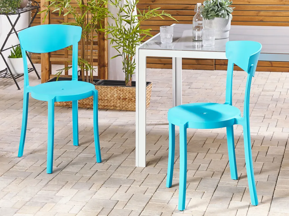 Ulkokalusteet<Beliani Tuoli Muovi Turkoosi 2 Kpl Vieste