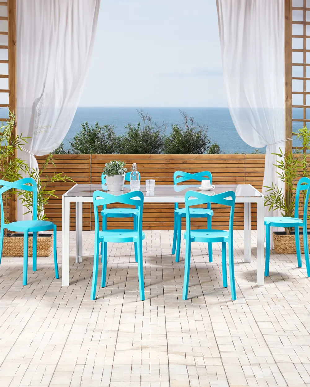 Flash Sale Beliani Tuoli Muovi Turkoosi 6 Kpl Camogli