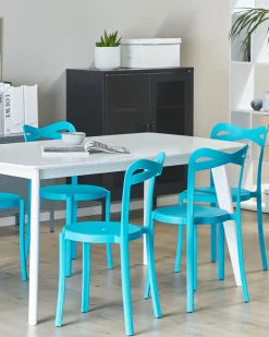 Flash Sale Beliani Tuoli Muovi Turkoosi 6 Kpl Camogli