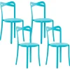 Hot Beliani Tuoli Muovi Turkoosi 4 Kpl Camogli