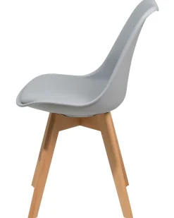 Tuolit<Beliani Tuoli Muovi Vaaleanharmaa 2 Kpl Dakota Ii