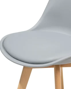 Tuolit<Beliani Tuoli Muovi Vaaleanharmaa 2 Kpl Dakota Ii