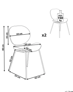Outlet Beliani Tuoli Muovi Vaaleanharmaa 2 Kpl Shonto