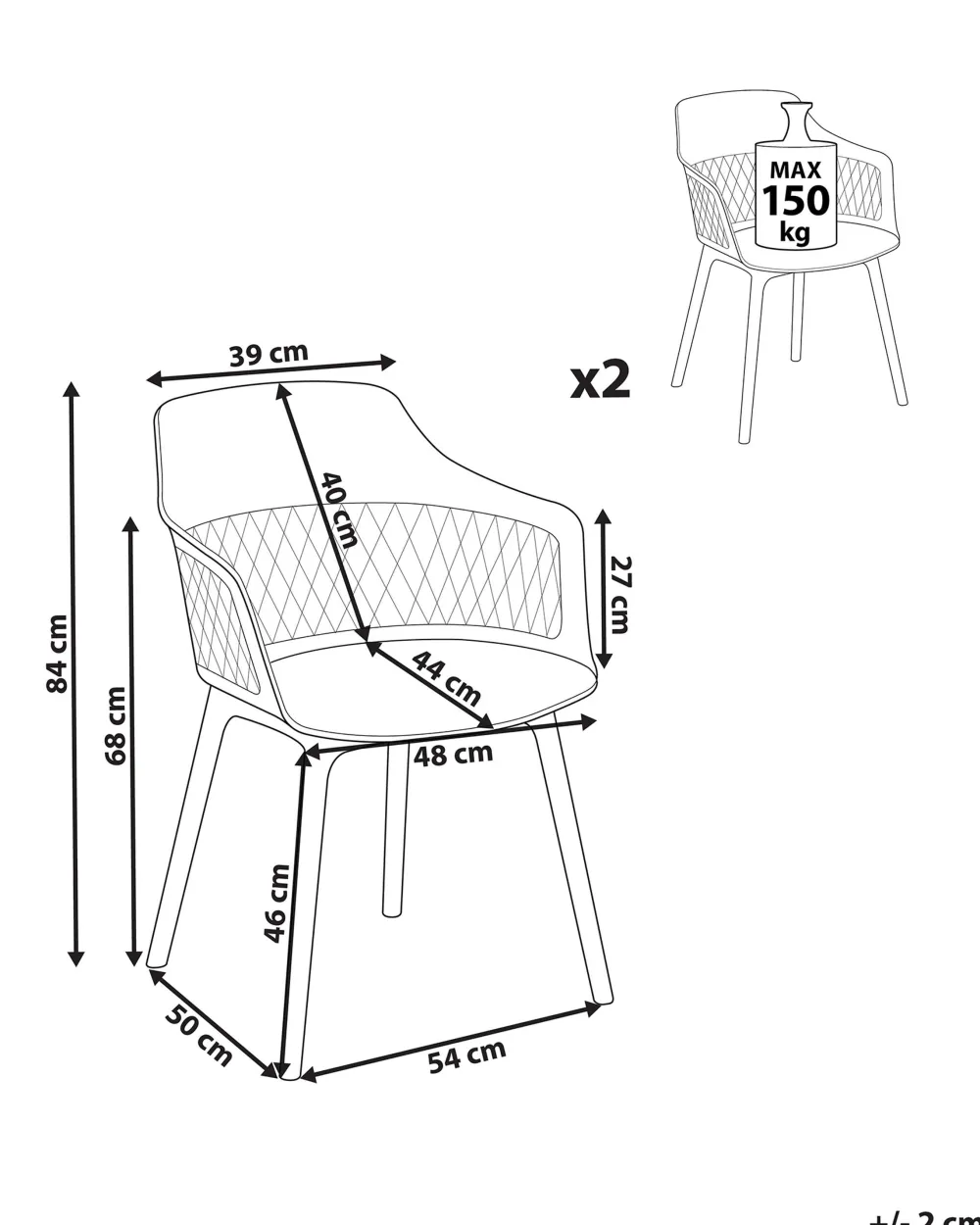 Clearance Beliani Tuoli Muovi Vaaleanharmaa 2 Kpl Almira