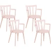 Tuolit<Beliani Tuoli Muovi Vaaleanpunainen 4 Kpl Morill