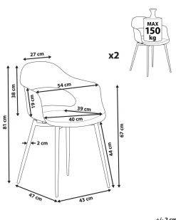 New Beliani Tuoli Muovi Vaaleanvihrea 2 Kpl Utica