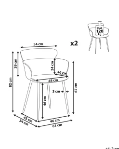 Tuolit<Beliani Tuoli Muovi Valkoinen 2 Kpl Sumkley