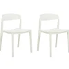 Outlet Beliani Tuoli Muovi Valkoinen 2 Kpl Somers