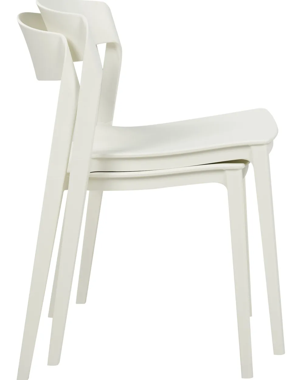 Outlet Beliani Tuoli Muovi Valkoinen 2 Kpl Somers