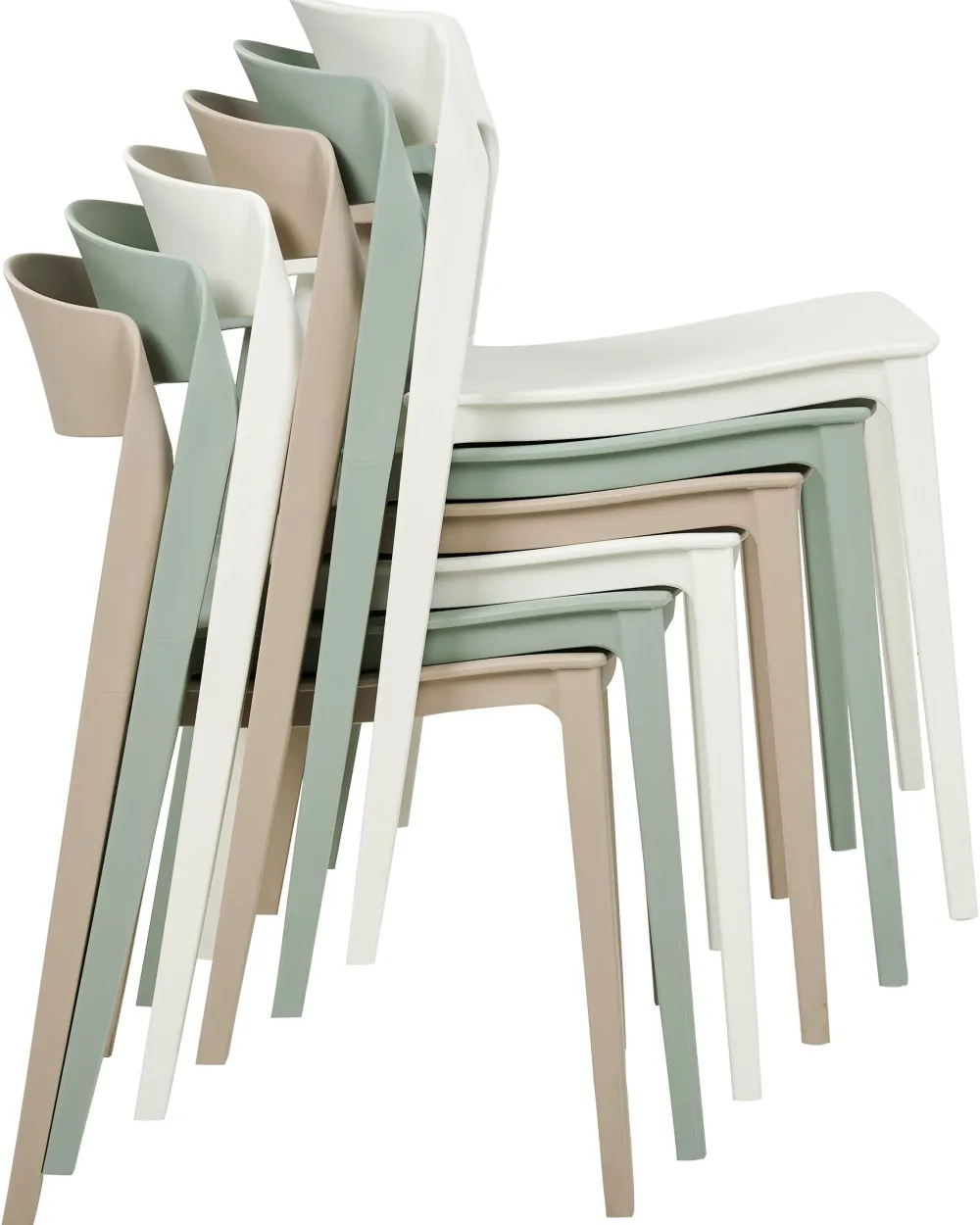 Outlet Beliani Tuoli Muovi Valkoinen 2 Kpl Somers