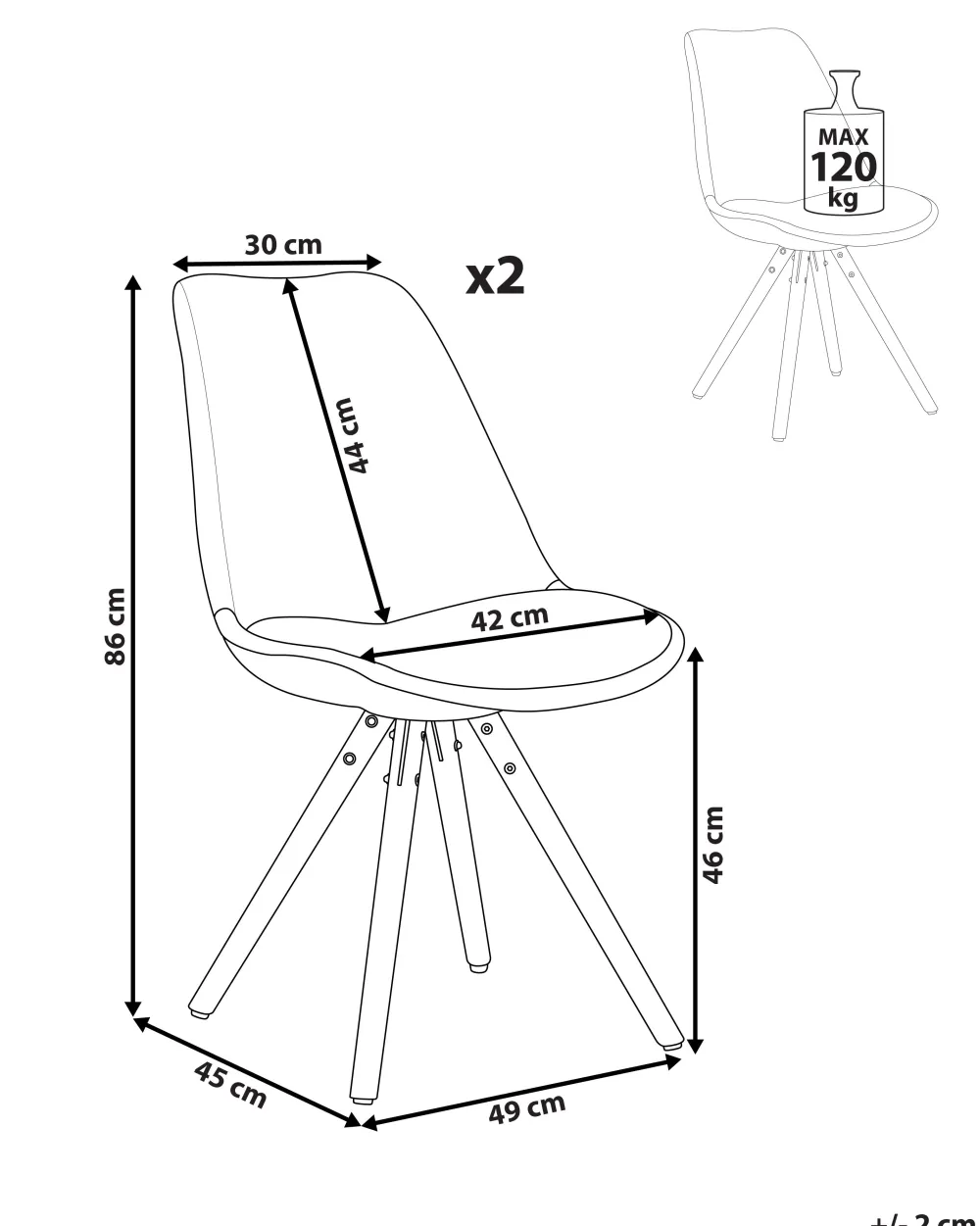 Tuolit<Beliani Tuoli Muovi Valkoinen 2 Kpl Dakota