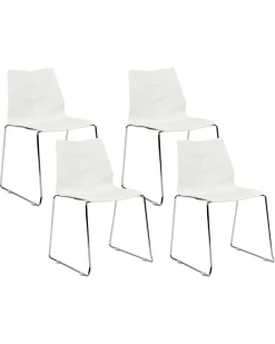 Discount Beliani Tuoli Muovi Valkoinen 4 Kpl Hartley