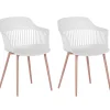 Tuolit<Beliani Tuoli Muovi Valkoinen 2 Kpl Bereca