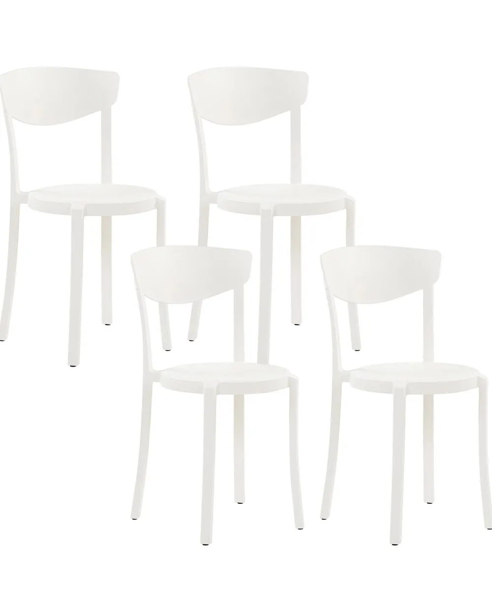 Tuolit<Beliani Tuoli Muovi Valkoinen 4 Kpl Vieste