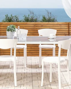 Tuolit<Beliani Tuoli Muovi Valkoinen 4 Kpl Vieste