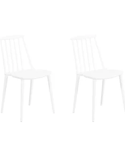 Tuolit<Beliani Tuoli Muovi Valkoinen 2 Kpl Ventnor