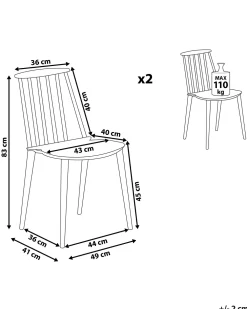 Tuolit<Beliani Tuoli Muovi Valkoinen 2 Kpl Ventnor