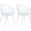 Discount Beliani Tuoli Muovi Valkoinen 2 Kpl Nashua Ii