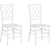 Tuolit<Beliani Tuoli Muovi Valkoinen 2 Kpl Clarion