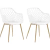 Tuolit<Beliani Tuoli Muovi Valkoinen 2 Kpl Nashua