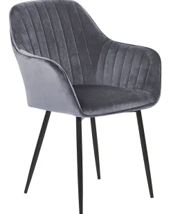 Tuolit<Beliani Tuoli Sametti Harmaa 2 Kpl Wellston