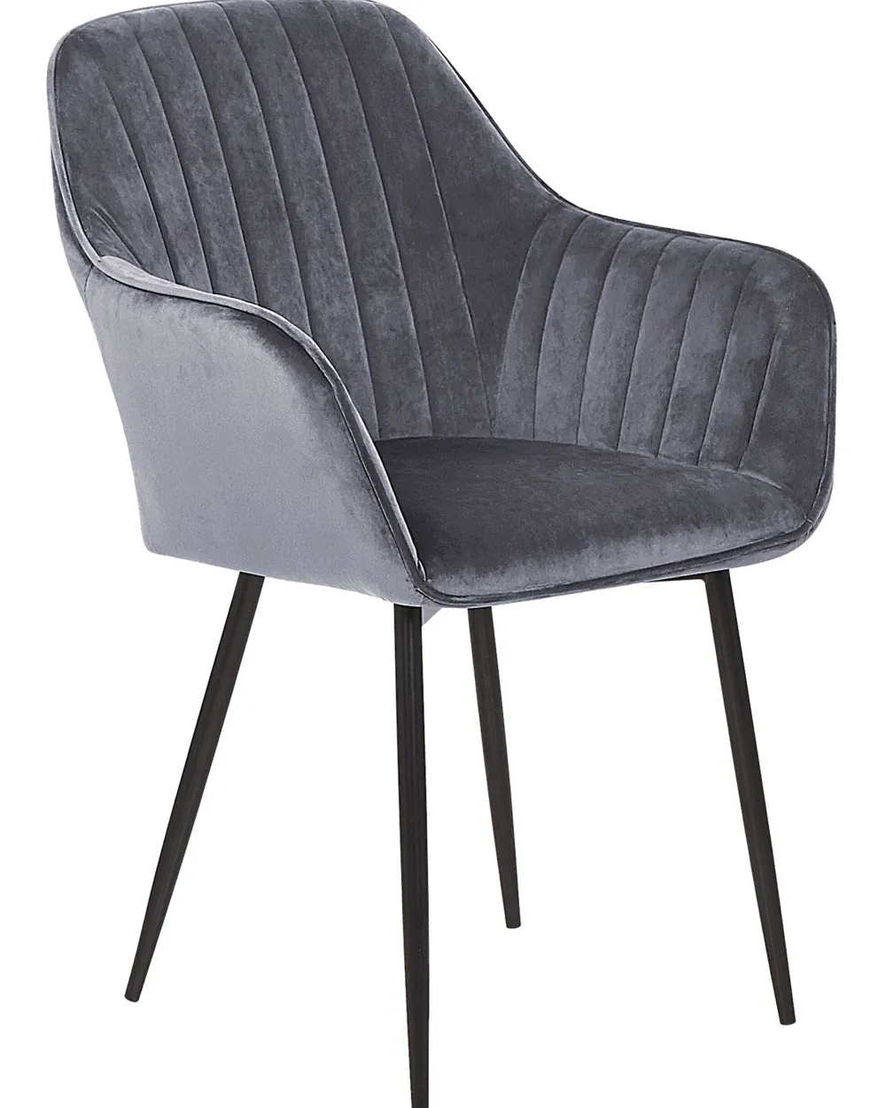 Tuolit<Beliani Tuoli Sametti Harmaa 2 Kpl Wellston