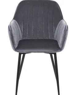 Tuolit<Beliani Tuoli Sametti Harmaa 2 Kpl Wellston