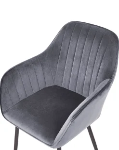 Tuolit<Beliani Tuoli Sametti Harmaa 2 Kpl Wellston