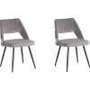 Tuolit<Beliani Tuoli Sametti Harmaa 2 Kpl Ansley