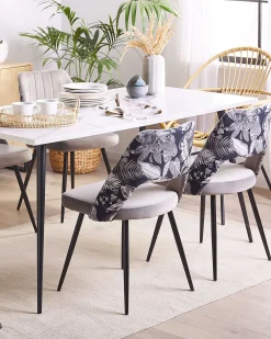 Tuolit<Beliani Tuoli Sametti Harmaa 2 Kpl Ansley