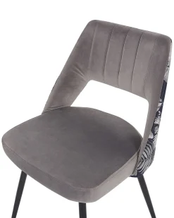 Tuolit<Beliani Tuoli Sametti Harmaa 2 Kpl Ansley