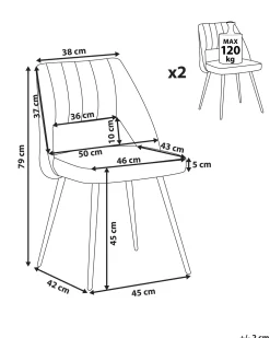Tuolit<Beliani Tuoli Sametti Harmaa 2 Kpl Ansley