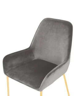 Tuolit<Beliani Tuoli Sametti Harmaa 2 Kpl Loverna