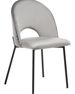 Tuolit<Beliani Tuoli Sametti Harmaa 2 Kpl Covelo