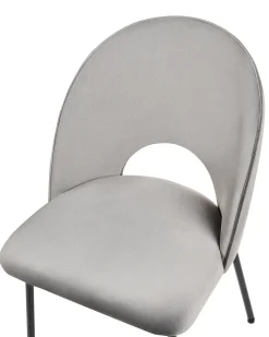 Tuolit<Beliani Tuoli Sametti Harmaa 2 Kpl Covelo