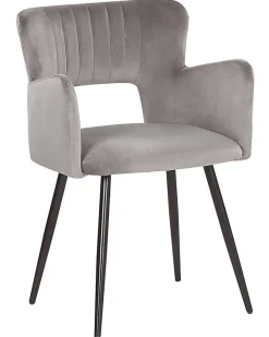 Discount Beliani Tuoli Sametti Harmaa 2 Kpl Sanilac