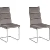 Tuolit<Beliani Tuoli Sametti Harmaa 2 Kpl Rockford