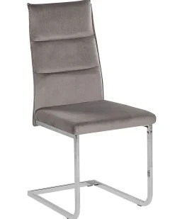 Tuolit<Beliani Tuoli Sametti Harmaa 2 Kpl Rockford