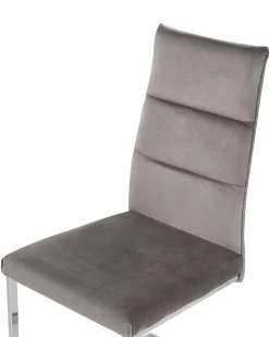 Tuolit<Beliani Tuoli Sametti Harmaa 2 Kpl Rockford