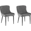 Tuolit<Beliani Tuoli Sametti Harmaa 2 Kpl Solano
