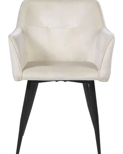 Tuolit<Beliani Tuoli Sametti Kermanvalkoinen 2 Kpl Jasmin