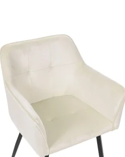 Tuolit<Beliani Tuoli Sametti Kermanvalkoinen 2 Kpl Jasmin