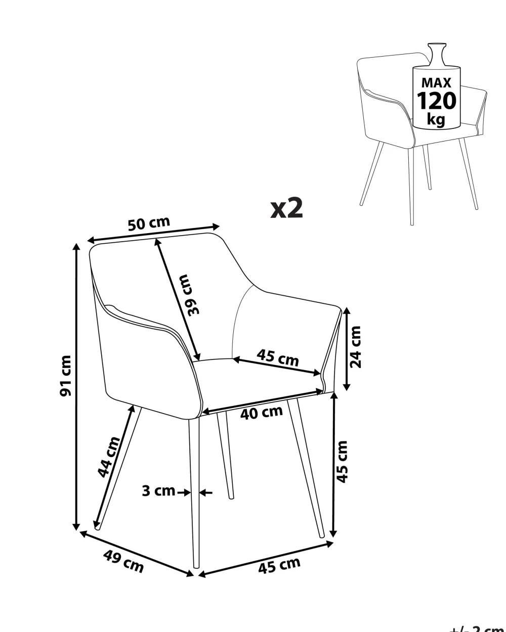 Tuolit<Beliani Tuoli Sametti Kermanvalkoinen 2 Kpl Jasmin