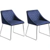 Store Beliani Tuoli Sametti Laivastonsininen 2 Kpl Arcata