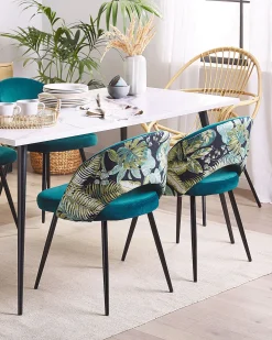 Tuolit<Beliani Tuoli Sametti Merensininen 2 Kpl Vivian